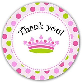 40 Stickers Pink Purple Princess Thank You Party Favor Baby Shower Birthday Polka Dots Design Gift Label by Unknown