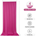 20ftx15ft Hot Pink Backdrop Curtains for Parties, Wrinkle Free Polyester Hot Pink Photo Backdrop Drapes 4 Panels 15 ft Long Back Drop Cloth for Wedding Birthday Photography Background Party - Image 5