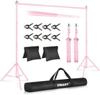 EMART Backdrop Stand 10x7FT Adjustable Back Drop Stand for Party -Pink by EMART