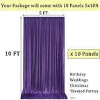 50ftx10ft Wrinkle Free Purple Backdrop Curtains for Parties, 10 Panels 5x10ft Thick Polyester Backdrop Drapse for Weddings Birthday Photography Background Curtains - Image 3