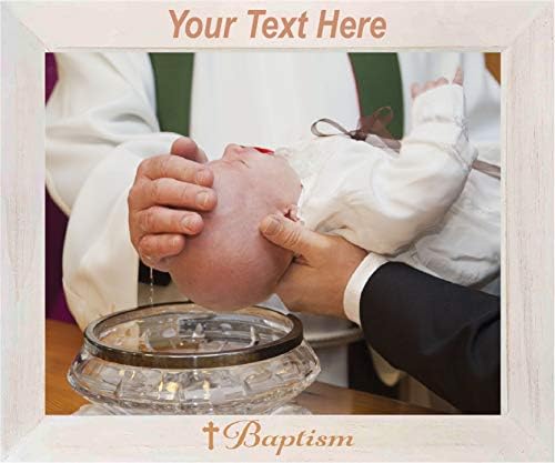 PersonalizationStreet - Religion Occasions: Baptism Personalized 8" x 10" Horizontal Whitewash Wood Photo Frame with Free Custom Engraving, Shipping and Photo Print of Your Special Photograph - Image 3