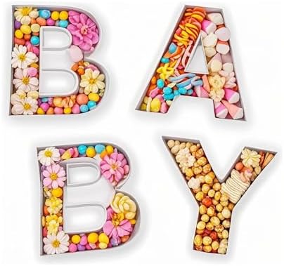 10" Charcuterie Baby Letter Boxes - Gender Reveal Decorations, Baby Shower Decor Girl, Charcuterie Letters fillable, Cardboard Letters for charcuterie, Baby Boxes with Letters for Baby Shower by Manoczy