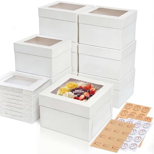 Arttown 48 Pack Cake Boxes 10 Inch Tall Multi-Layer White by Arttown