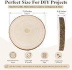 Wood Slices for Centerpieces, 7-8 Inches, Round, 10 Pack, Rustic Style, for Weddings, Baby Showers, and DIY Crafts - Image 2
