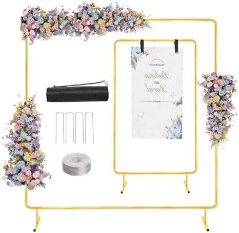 WellSign 6.6FTx6.6FT Wedding Balloon Arch Backdrop Stand Adjustable by WellSign