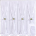 8 Panels White Backdrop Curtain for Parties Wedding Wrinkle Free 40ft x 10ft Backdrop Drapes for Baby Shower Gender Reveal Birthday Photo Photography Polyester Fabric Background Decoration by Suppromo