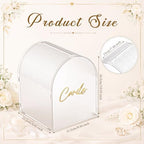 BreezeHug Frosted Clear Arched Acrylic Wedding Card Box with 3D Cards Letters, Modern Card Holder with Slot for Reception, Bridal Shower, Baby Shower, Birthday Party - Image 2