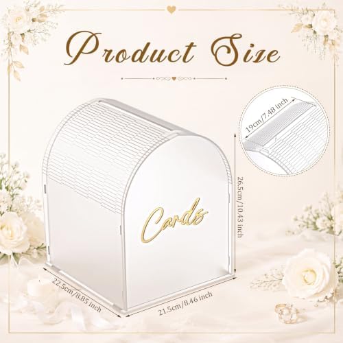 BreezeHug Frosted Clear Arched Acrylic Wedding Card Box with 3D Cards Letters, Modern Card Holder with Slot for Reception, Bridal Shower, Baby Shower, Birthday Party - Image 2