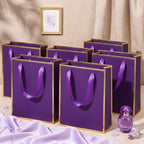 Yeaqee 100 Pcs Metallic Paepr Gift Bags Bulk with Handles,Purple - Image 5