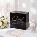Ripeng Acrylic Black Wedding Card Box with Lock, Wedding Reception Decor by Ripeng