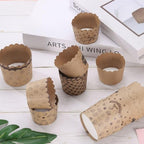 HARFINGTON 150Pcs Paper Baking Cups 6oz Brown Kraft Paper Polka Dot - Image 4