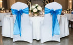 MDS Pack of 75 Organza Chair Sashes for Wedding & Event Décor – Dark Teal - Image 2