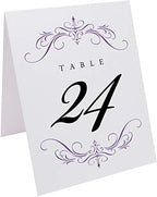 Classic Flourish Table Numbers, Purple, 1-60 - Image 2