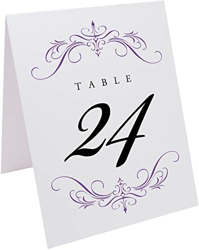 Classic Flourish Table Numbers, Purple, 1-50 - Image 2