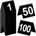 Tuanse 100 Pcs Acrylic Table Numbers, 1-100 Table Tent Cards 2.5x2x1.6 Inch by Tuanse