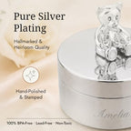Teddy Bear Silver Plated First Curl & Tooth Keepsake Box - Image 4