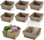 Dandat 8 Set 8 Inch Wooden Flower Box Rustic Table Centerpieces,Brown by Dandat