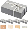 Grey Business Gift Box with Magnetic Lid for Presents, 13.85"x8.35"x4.45" by Lifelum