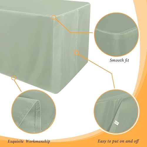 Obstal 2 Pack Table Clothes for 6 Foot Rectangle Tables, Sage Green - Image 4