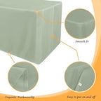 Obstal 2 Pack Table Clothes for 8 Foot Rectangle Tables, Sage Green - Image 4