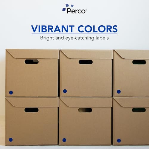 Perco Dark Blue Perforated Round Circle Dot Sticker 1-Inch Labels — 3 Rolls, 3,000 Stickers - File Labels, Category Tags & Inventory Systems, Strong Adhesive - Made in USA - Image 6