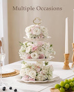 3 Tier Cupcake Stand, Ceramic Tiered Serving Stand - Image 6