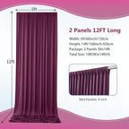 10ft×12ft Wrinkle Free Burgundy Backdrop Curtain for Wedding Parties, 2 Panels 5×12ft Long Soft Silky Polyester Backdrop Drapes Maroon Photo Back Drop Cloth for Birthday Photography Background - Image 3