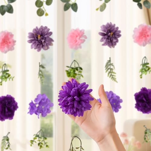 Livole 6Pcs 36Ft Wildflower Garland with Bow Hanging Flower Wall Backdrop - Image 4