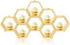 8 Pcs 5.5 Inch Honeycomb Cupcake Stand Cake Farmhouse Hexagon Display Holder Hexagonal Wood Cupcake Stand Floating Table Sign with Wooden Bee for Baby Shower Birthday Party Table Decorations by Denylopro