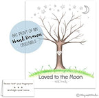 Baby Boy Loved to the Moon and Back Fingerprint Tree, 8.5x11 Inch - Image 3