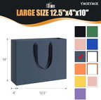 YACEYACE Navy Blue Gift Bags Bulk, Large Size 12.5"x4.5"x11" Navy Blue - Image 2