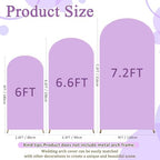 FOTSHARER 7.2FT 6.6FT 6FT Lavender Arch Cover Set of 3 Wedding Arch Cover Fabric Spandex Arches Backdrop Cover for Metal Arches Frame Arch Covers Stretchy Backdrop for Wedding Baby Shower Decoration - Image 4