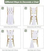 White Chair Sashes for Wedding: 48 Packs 8ft Long Sheer Fabric Chair Covers - Party Banquet Ceremony Chair Decorations - Image 3