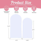 White Arch Backdrop Cover 2 Set - 7.2FT, 6FT Spandex Fitted Wedding Arch Stand Covers Round Top Chiara Arch Backdrop Stands Cover for Parties Birthday Banquet Photo Background Decoration - Image 2