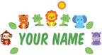 Oliver's Labels Premium Name Wall Decals - Matte Finish Personalized Wall Art for Kids' Rooms & Nurseries (Safari Animals) by Oliver%27s+Labels