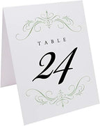 Classic Flourish Table Numbers, Sage, 1-25 - Image 2