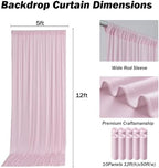 50x12 ft Light Pink Backdrop Curtains for Weddings, Birthdays and Photos - Image 3