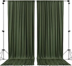 AK TRADING CO. 10 feet x 8 feet IFR Polyester Backdrop Drapes Curtains Panels with Rod Pockets - Wedding Ceremony Party Home Window Decorations - Olive Green by Fabrics%7CEventDecor%7CCrafts%7CUpholsteryFoam