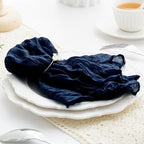 100 Pack Navy Blue Cheesecloth Napkins Washable Set of 100 Navy Blue Cloth Napkins 21x21 Inches Rustic Boho Cotton Gauze Dinner Table Napkins for Wedding Bridal Baby Shower Summer Party Table Decor - Image 5