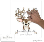 Neutral Deer Theme Fingerprint Poster for Woodland Baby Shower Guestbook Alternative, Hunting Theme Thumbprint Tree, Deer Head, Neutral Woodland Baby Shower Ideas (11x14 Inches, Neutral) - Image 4
