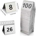 Table Numbers for Wedding Reception Double Sided, Stainless Steel Frosted Digital Cards Holders20 Pack Numbered Tent Frame for Restaurant Baby Shower Banquets, Silver,Numbers 41 to 60 - Image 3