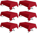 sancua 6 Pack Red Tablecloths 60x102 Inch for 6 Feet Rectangle Tables by sancua
