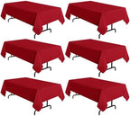 sancua 6 Pack Red Tablecloths 60x102 Inch for 6 Feet Rectangle Tables by sancua