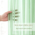 Shillance 10x10ft Sage Green Chiffon Backdrop Curtain with Lights String for Wedding Sheer Tulle Curtain Photo Backdrops Drapes for Baby Shower Birthday Party Ceremony Decorations - Image 4