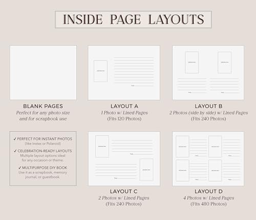 Personalized Luxe Photo Guest Book (Design 4) – 11.5 x 8.5" Minimal Aesthetics, Screw Bound with Custom Oatmeal Hardcover & Photo + Lined or Blank Pages - Wedding, Baby Shower, Anniversary - Image 3