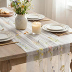 Artoid Mode 6PC Floral Milky White Embroidery Table Runner 120 Inch 10FT - Image 4
