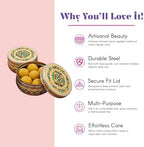 LOVENSPIRE Meenakari Stainless Steel Storage Box with Lid (400gm) Decorative Round Indian Food Container for Sweets, Kitchen Items & Return Gift Favors Pack of 12 - Image 2