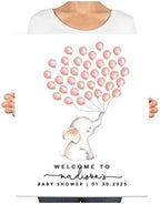 Andaz Press Custom Large Baby Shower Canvas Welcome Sign, 16 x 20 Inches, Baby Elephant and Balloons, Guestbook Alternative, Personalized Sign Our Canvas, For Elephant Baby Shower, Baby Sprinkle Theme - Image 3