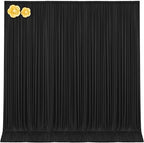 10ft x 15ft Black Wrinkle Free Backdrop Curtains for Wedding Party Backdrops Curtain Drapes Fabric Decorations Photo Back Drop Cloth for Baby Shower Photography Stage Reception by Tao-GePartyDecorations