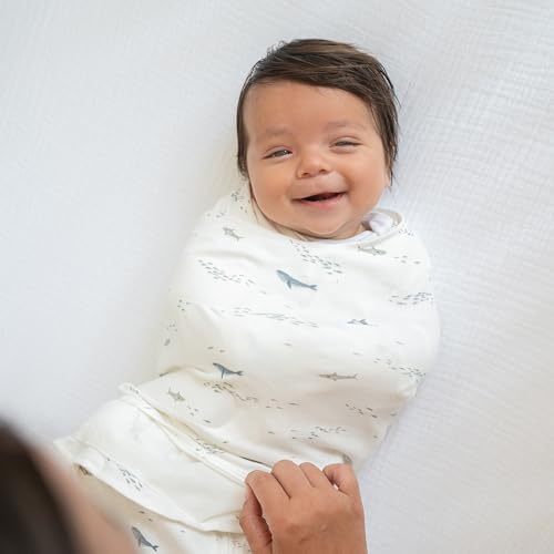 HALO 100% Cotton Sleepsack Swaddle, 3-Way Adjustable Wearable Blanket, TOG 1.5, Ocean Life, Newborn, 0-3 Months - Image 2